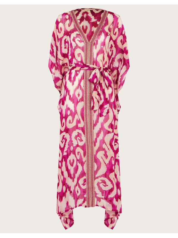 Kaftan maxi cu imprimeu Ikat