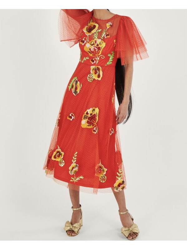 Rochie midi Claudia-Monsoon-Rosu-40-New