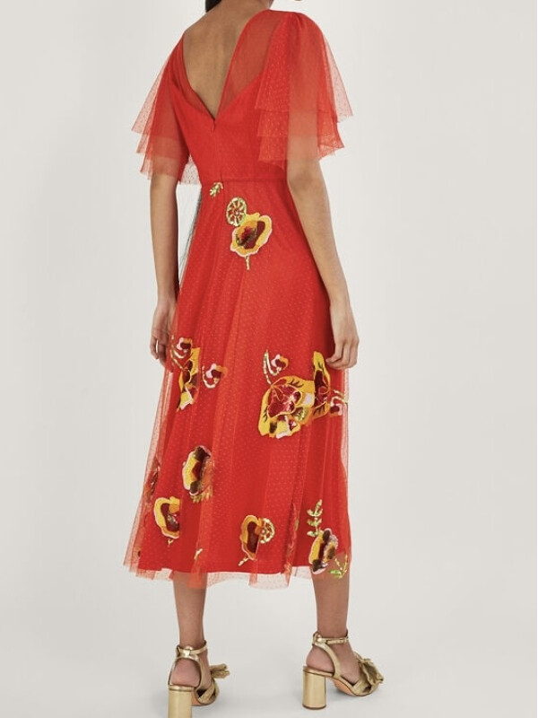 Rochie midi Claudia-Monsoon-Rosu-40-New