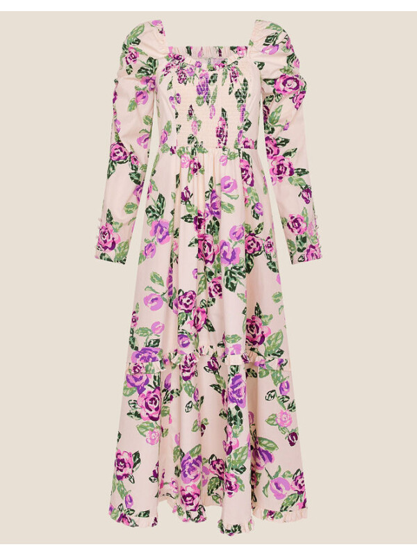 Rochie Reeta midi cu imprimeu floral,culoare ivory