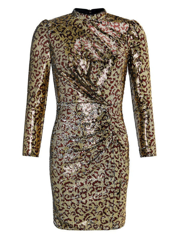 Rochie scurtă cu paiete Tory Leopard,aurie-Auriu-46