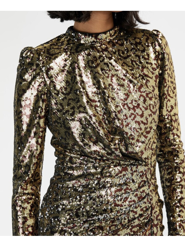 Rochie scurtă cu paiete Tory Leopard,aurie-Auriu-46