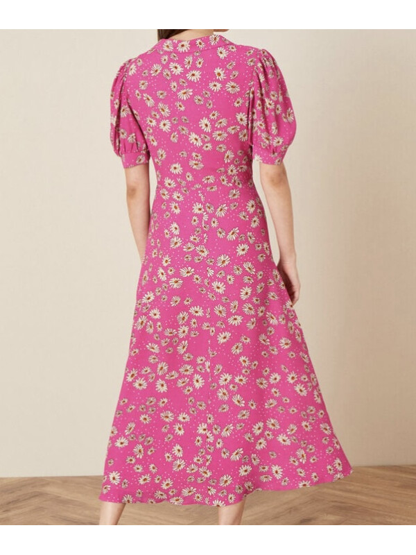 Rochie cămașă florală Sonya roz-Roz-36