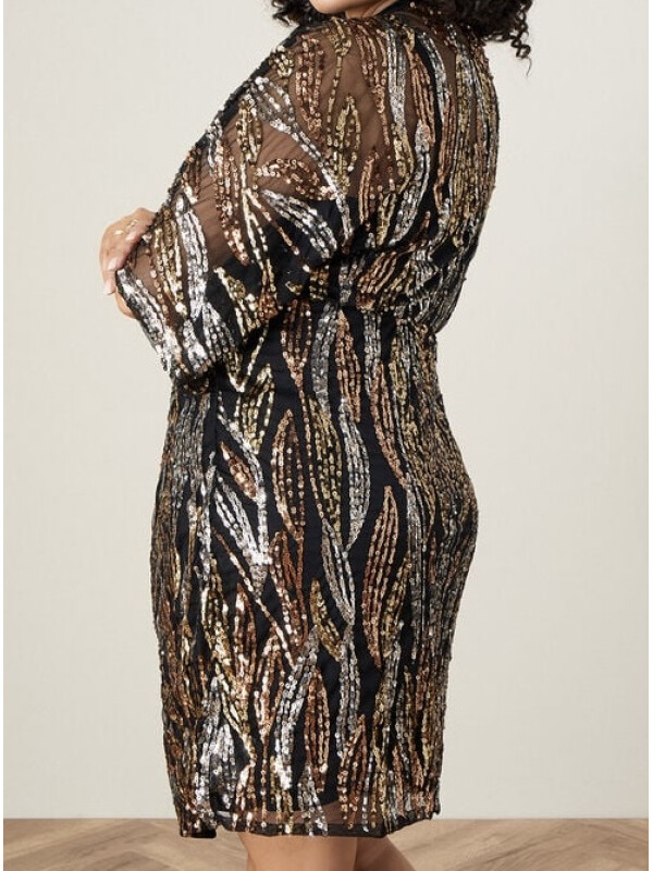 Rochie neagră Sloane cu detalii ornamentale și twist