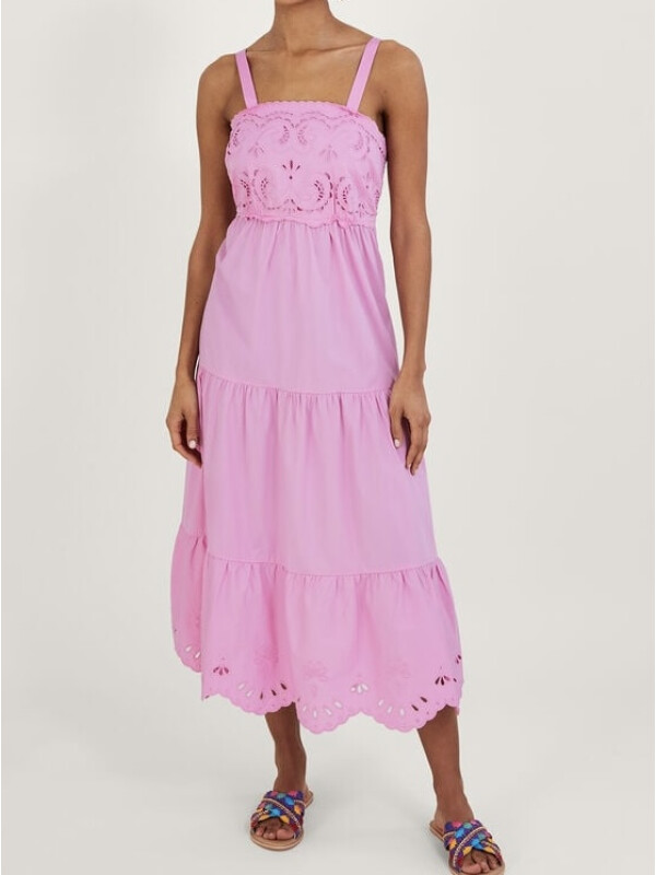 Rochie Cirilla cu detalii tăiate, roz. 