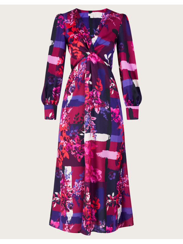 Rochia midi Darcie Satin Print-Roz-38