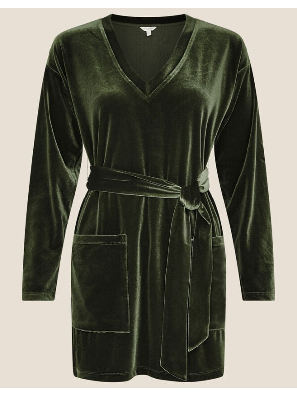 Tol din catifea verde cu cordon-Verde-S