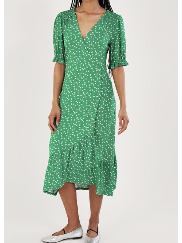 Rochie petrecută Hattie cu buline-Verde-S