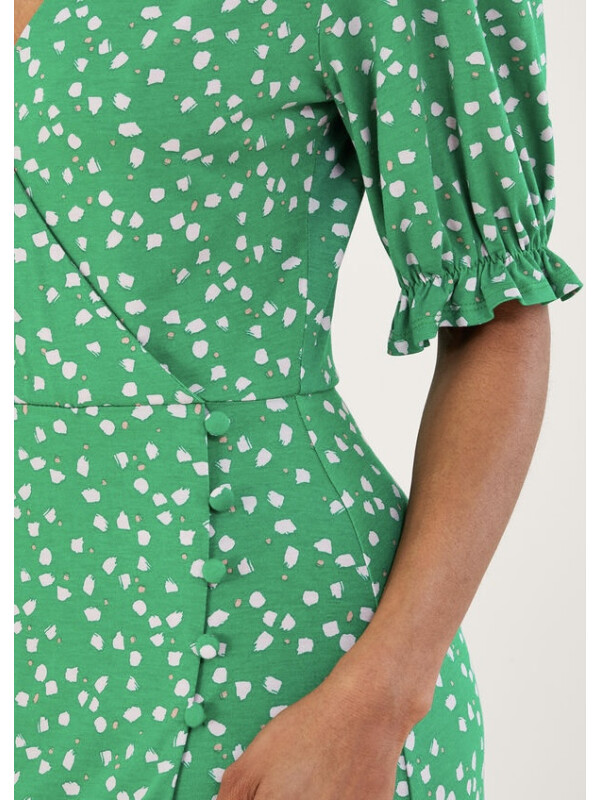 Rochie petrecută Hattie cu buline-Verde-S