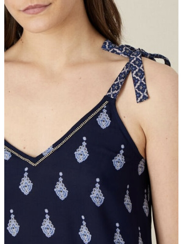 Top Claudia cu bretele subțiri și imprimeu, din LENZING™ ECOVERO™