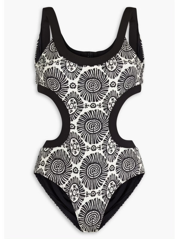 Costum de baie „Sarah” cu decupaje și imprimeu modern