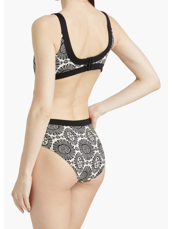 Costum de baie „Sarah” cu decupaje și imprimeu modern-Alb Negru-M