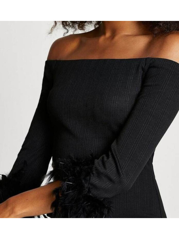 rochie_bardot_mini_neagra_cu_pene_river_island_2