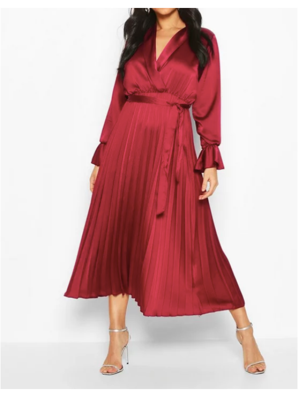 ROCHIE PLISATĂ DIN SATIN