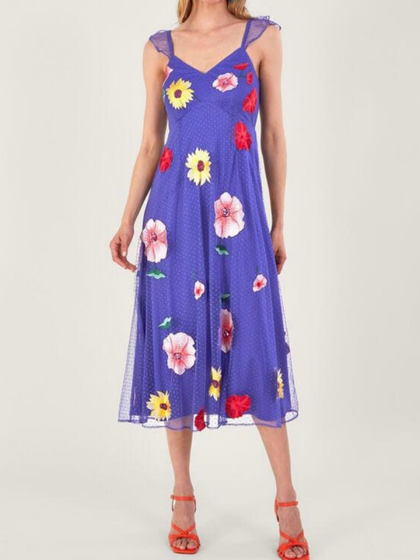 ROCHIE MIDI CU MOTIVE FLORALE-XL