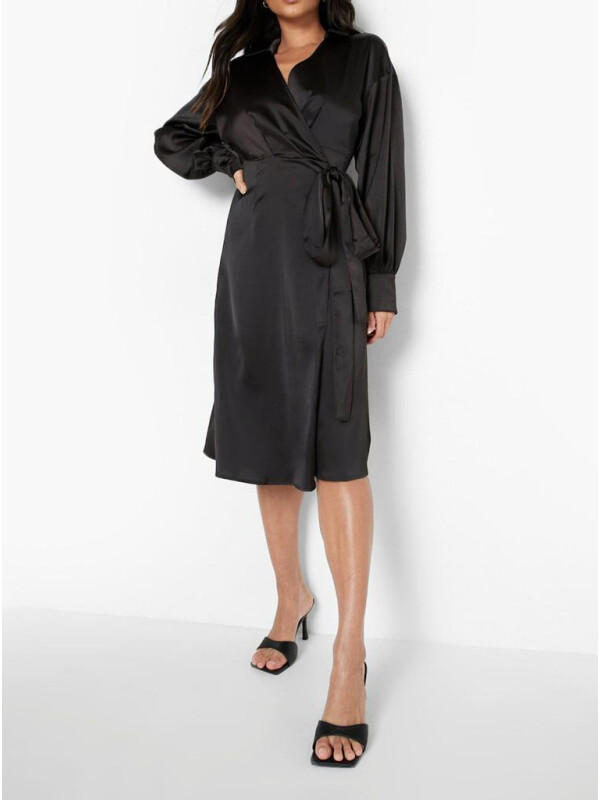 ROCHIE MIDI DIN SATIN CU GULER