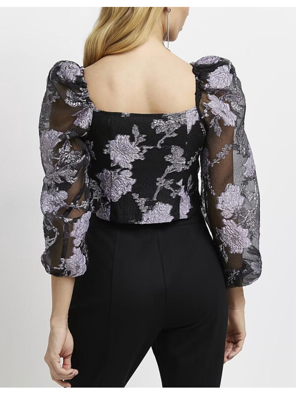 BLUZA CU MANECI TRANSPARENTE