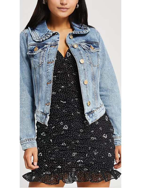 JACHETĂ DIN DENIM CU GULER