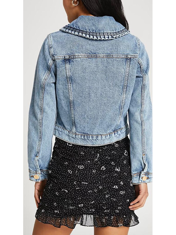 JACHETĂ DIN DENIM CU GULER