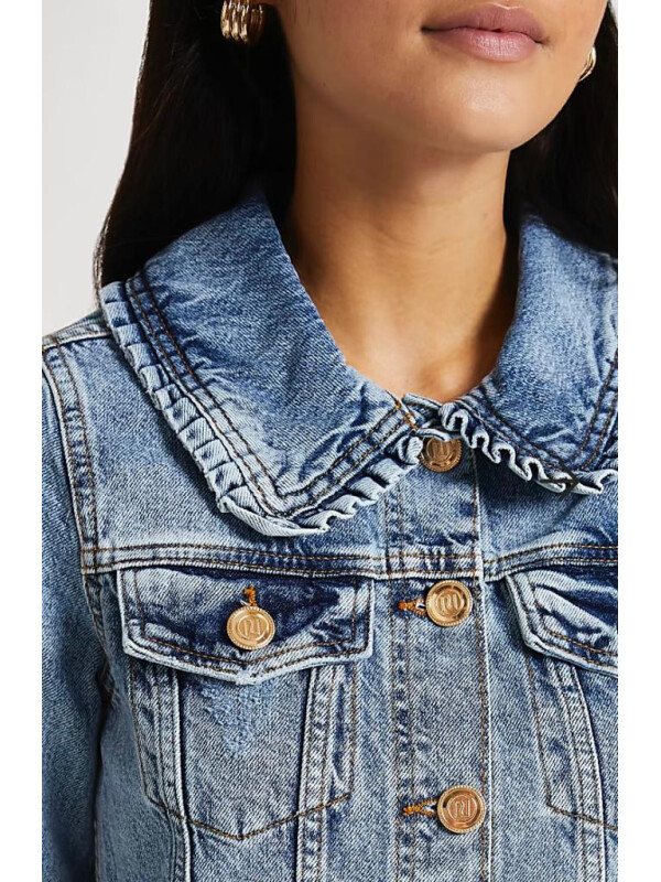 JACHETĂ DIN DENIM CU GULER