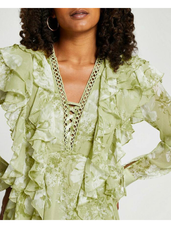 BLUZA CU IMPRIMEU FLORAL VERDE