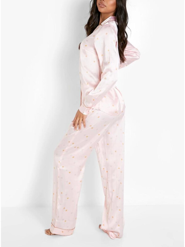 SET PIJAMA CU ASPECT SATINAT