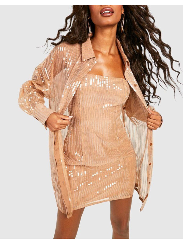 CAMASA CU PAIETE TRANSPARENTA