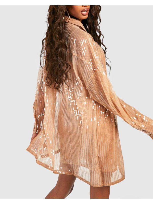 CAMASA CU PAIETE TRANSPARENTA