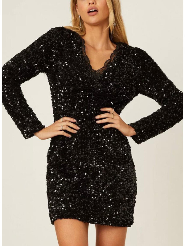 ROCHIE MINI CU DETALIU DANTELA SI PAIETE