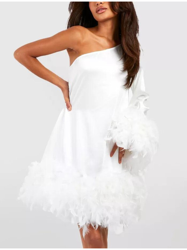 ROCHIE MINI CU PENE UN SINGUR UMAR