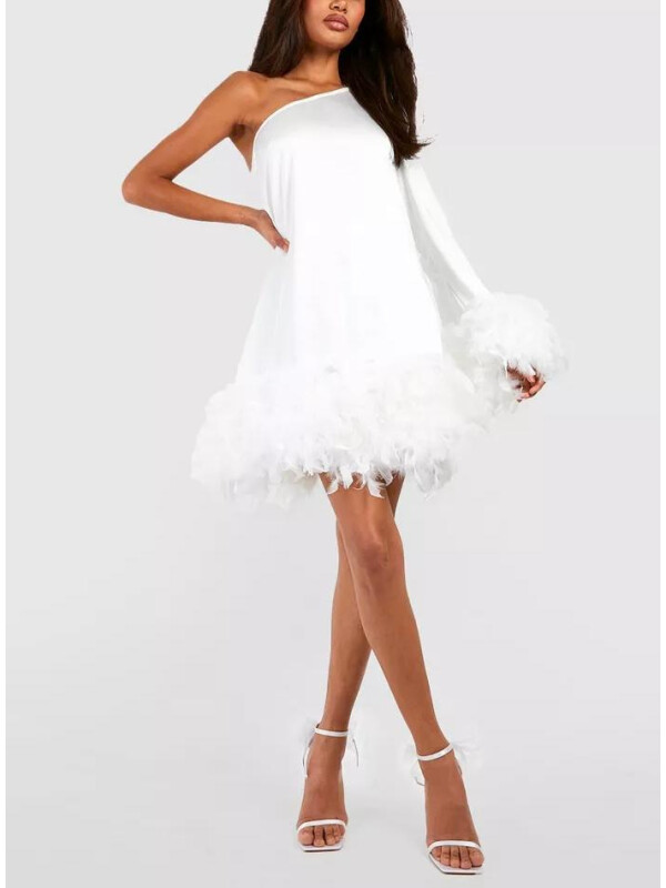 ROCHIE MINI CU PENE UN SINGUR UMAR