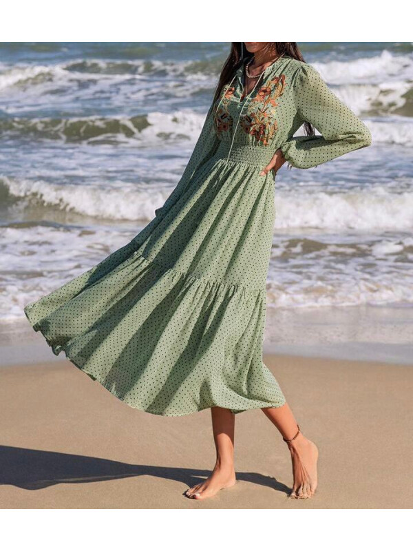 ROCHIE MAXI CU MÂNECĂ