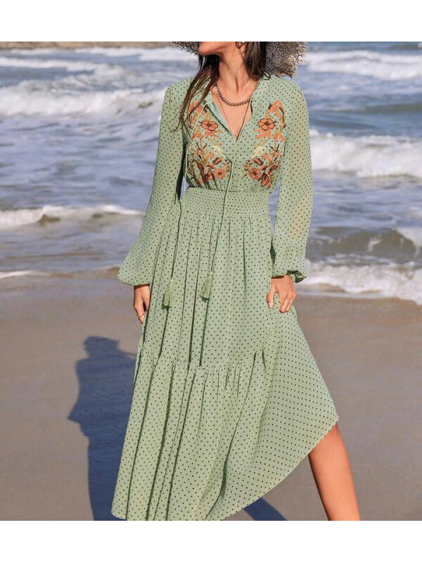 ROCHIE MAXI CU MÂNECĂ