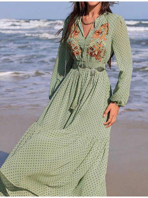 ROCHIE MAXI CU MÂNECĂ