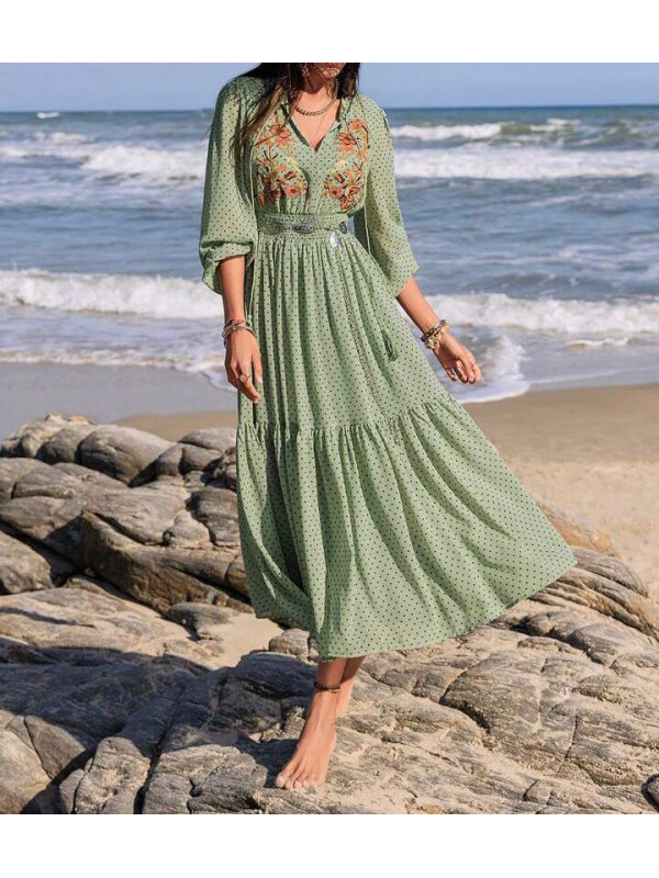 ROCHIE MAXI CU MÂNECĂ