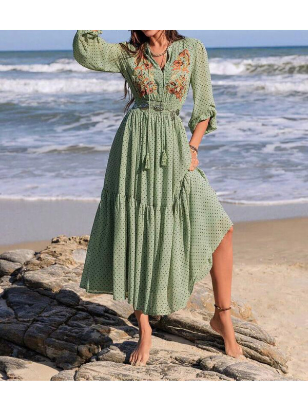 ROCHIE MAXI CU MÂNECĂ