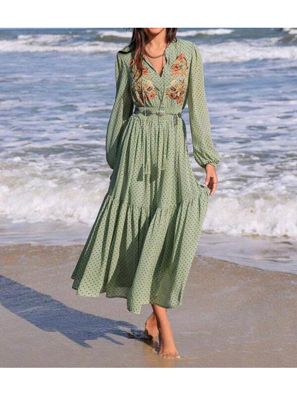 ROCHIE MAXI CU MÂNECĂ