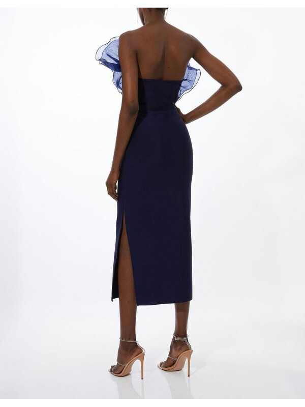 ROCHIE MIDAXI CU VOLANE DIN ORGANZA CU BANDAJ-L