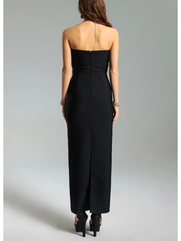 ROCHIE FĂRĂ BRETELE CU DECOLTEU ÎN V 