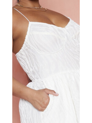 SALOPETA ALBA CU INSERTI DE CATIFEA 