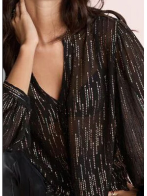 CĂMAȘĂ NEAGRĂ CU LINII MULTICOLOR NEXT