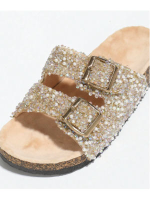 SANDALE CU BLANA ARTIFICIALA