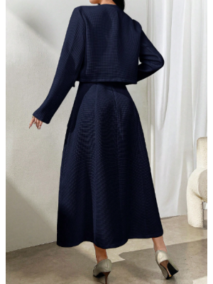 Jachetă și rochie în față cu nasturi 2 PIESE