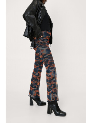 PANTALONI TRAPEZ CU PLASA 