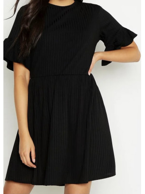 Rochie smock cu mâneci volante înalte Boohoo