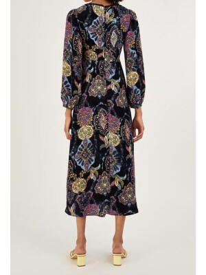 Rochie Print Tea cu imprimeu medalion din viscoză sustenabilă