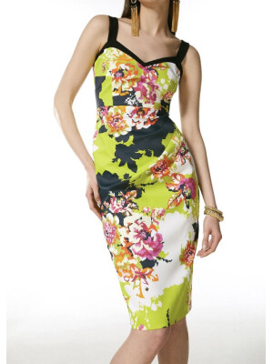 ROCHIE MIDI CU FLORI NEON 