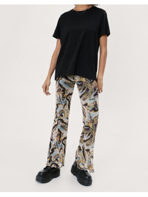PANTALONI DIN PLASĂ CU IMPRIMEU MARMURĂ