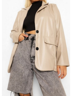 BLAZER DIN PIELE ARTIFICIALĂ