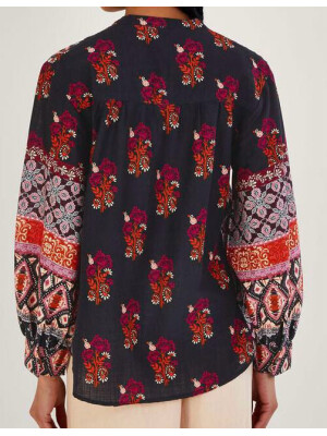 Top Smock cu imprimeu Heritage din bumbac sustenabil